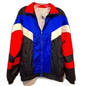 Vintage Lauren Brooke Windbreaker Jacket Red White Blue Black unisex size medium